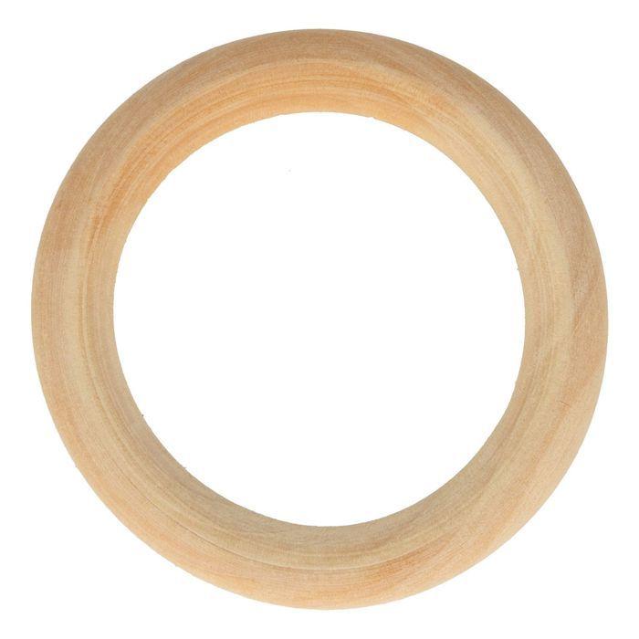 Anneaux en bois - ARTEMIO - 7 cm - Lot de 3 - Couleur beige - Pour projets DIY