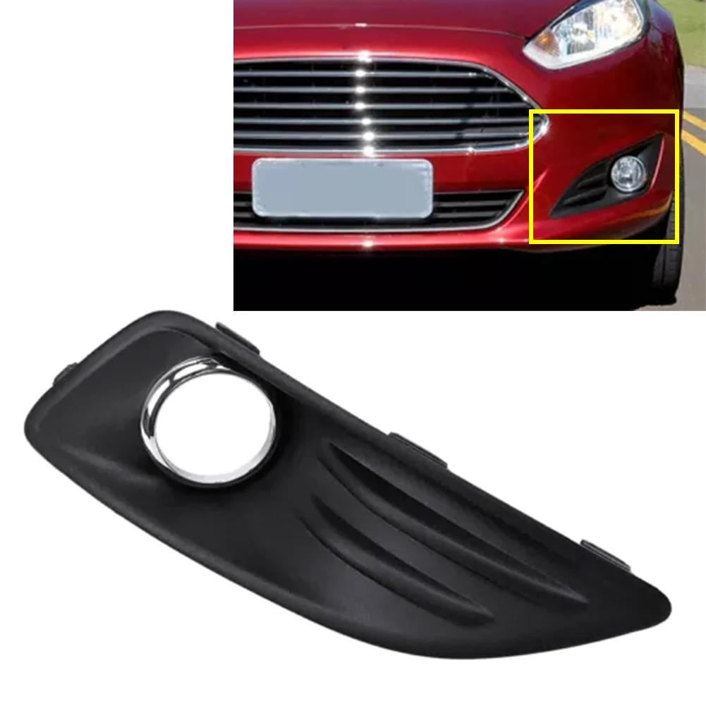 Car Front Bumper Fog Light Lamp Frame Cover Black + Chrome ABS Plastic For Ford Fiesta 2013 2014 2015 2016 2017 2018