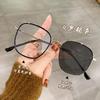 Color-Changing Advanced Sense Of Women, Plain Face, Small Tide, Round Face, Ultra-Light, Can Be Matched With Degree Glasses Frame