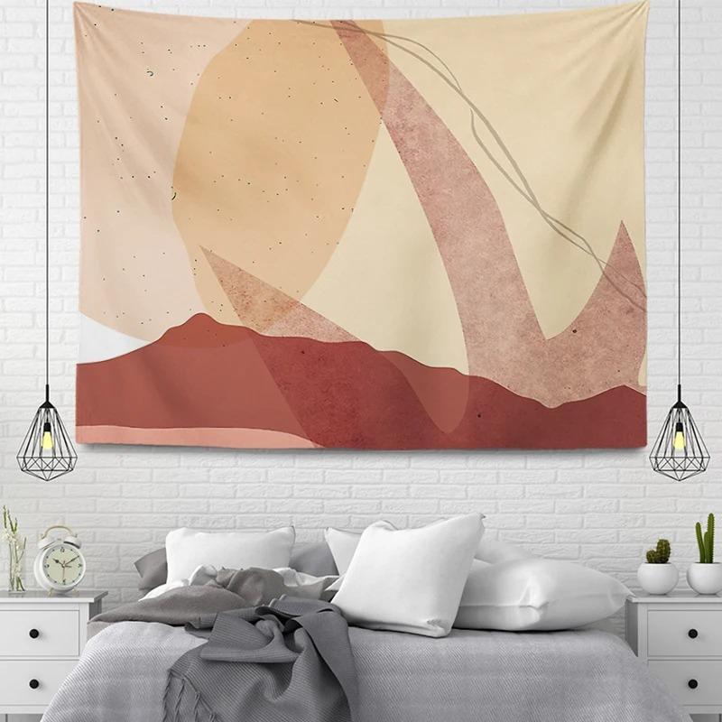 Pink Simple Illustration Decorative Tapestry Home Wall Decoration Office Living Room Tapestry