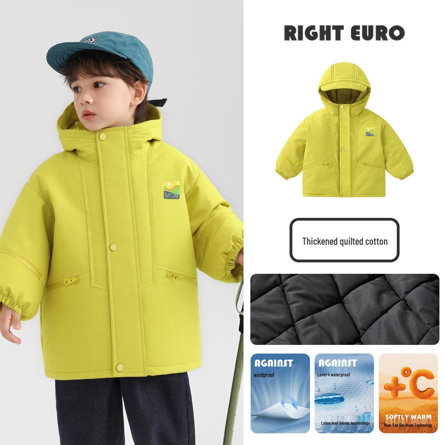 

European Boys Warm Waterproof Cotton Jacket - Winter 2025 Collection for Toddlers & Children 120 cm