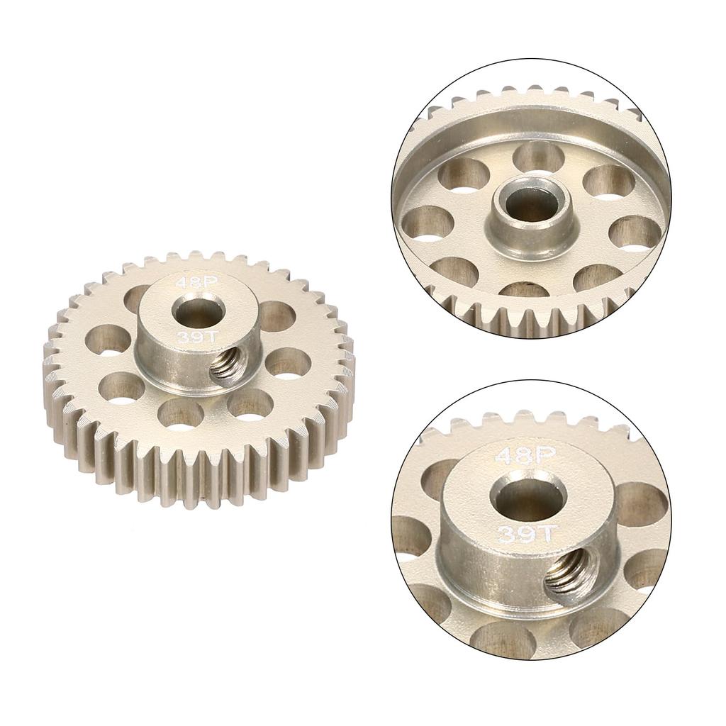 Rebower 6-Piece 48P Pinion Gears, 36T, 37T, 38T, 39T, 40T, 41T, for 3.175mm Shafts, Aluminum Alloy Pinion Gears with Screws for RC Motors