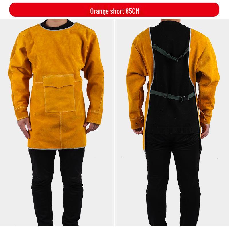 Cowhide Welding Suit – Flame Retardant, Anti-Scald, High-Temperature & Wear Resistant Leather Apron for Welders.