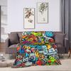 Cartoon Cute Doodle Blanket Quality Soft  Throw Blanket Winter Boy Girl Bedroom Funny Bedspread