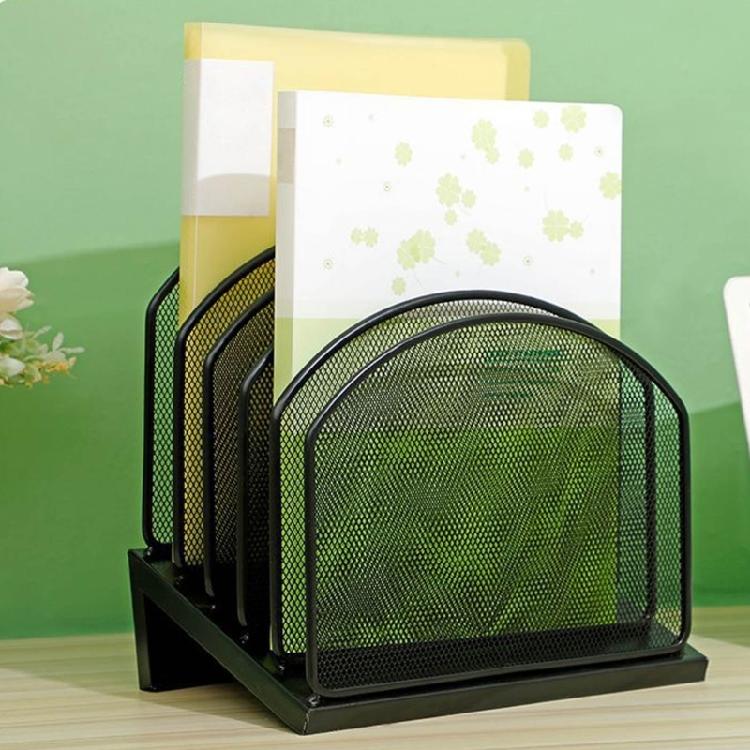 Desk Organizers Vertical File Organizer Metal Rack File Sorter Desktop File Folder Holder Office School Supplies