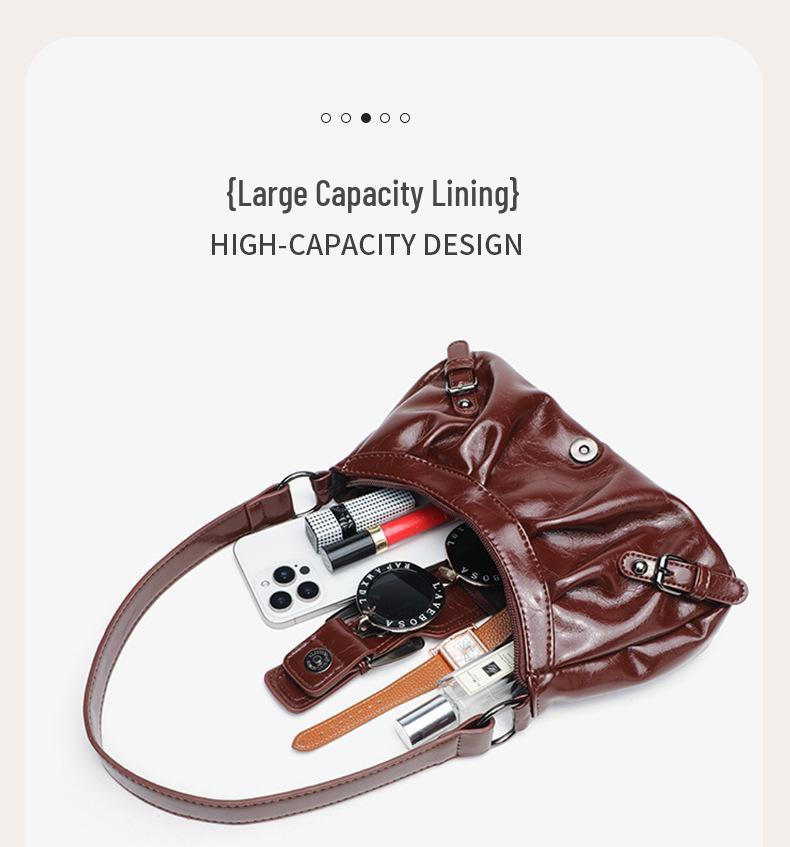 Damen Retro Falten Wolken Schultertasche - Auf Lager