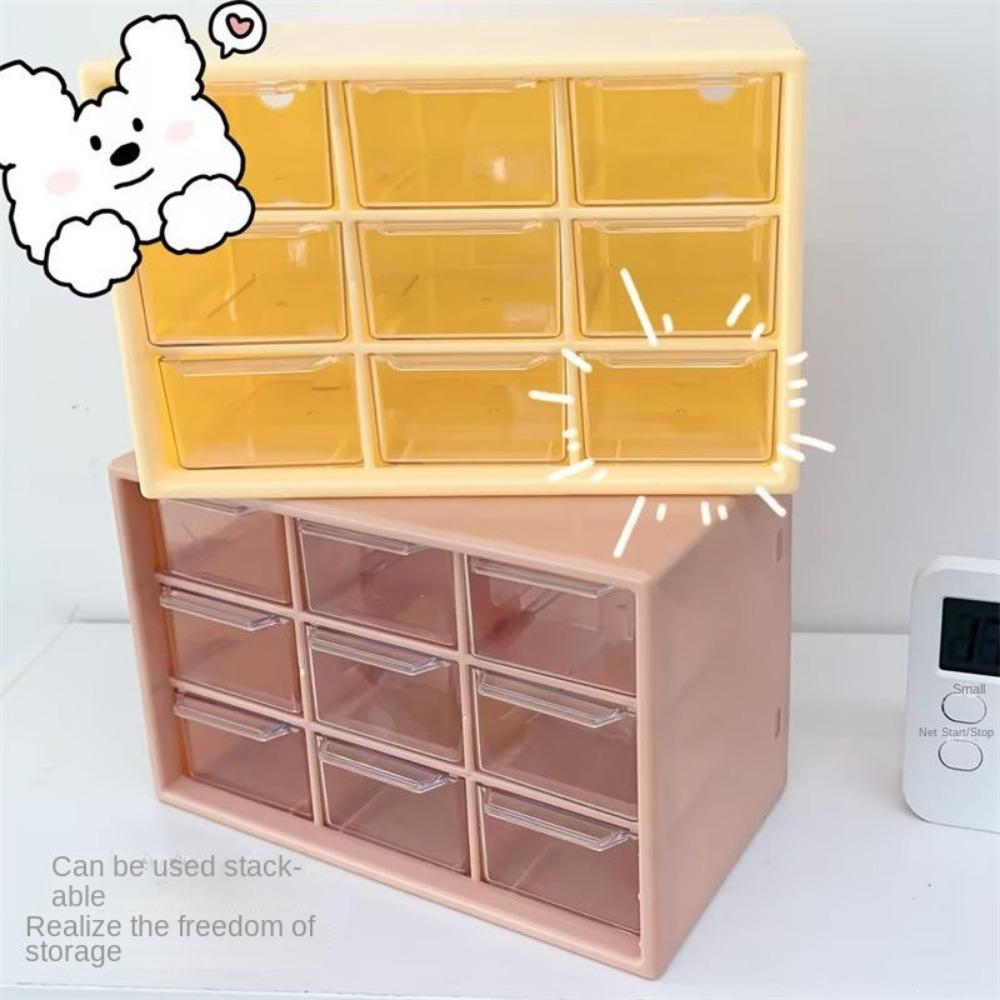 PVC Storage Box 9 Grids Drawer Organizer Box Desktop Drawer Organizer For Jewelry Cosmetics