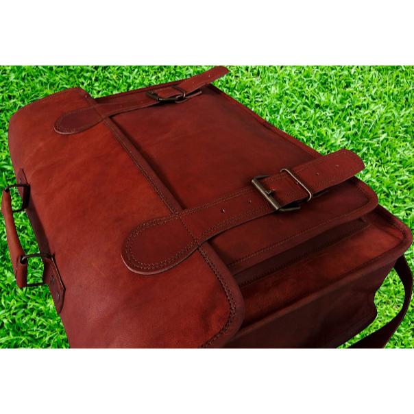 Borsa a tracolla da ufficio da viaggio in pelle fatta a mano vintage da 18 pollici Borsa a tracolla per computer portatile Borsa a tracolla per computer per uomo e donna