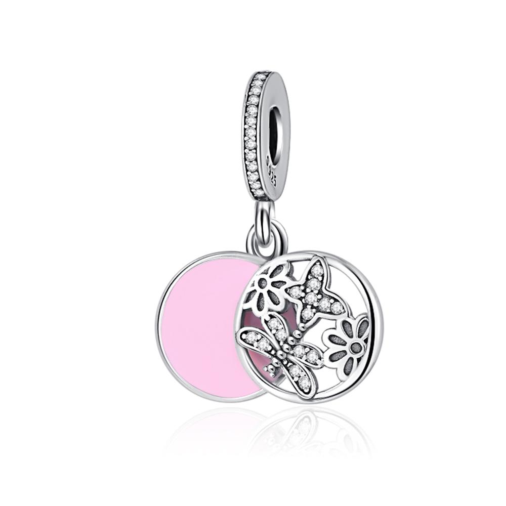 Blauer Gänseblümchen Kaktusblatt Klee Kupfer Anhänger Perle Geeignet Für Original Armband Halskette DIY Damenschmuck Zubehör