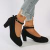 Leisure Classic Pumps Female Buckle Strap Square High Heels Square Toe Women Shoes Square Buckle Summer Shoes Plus Size