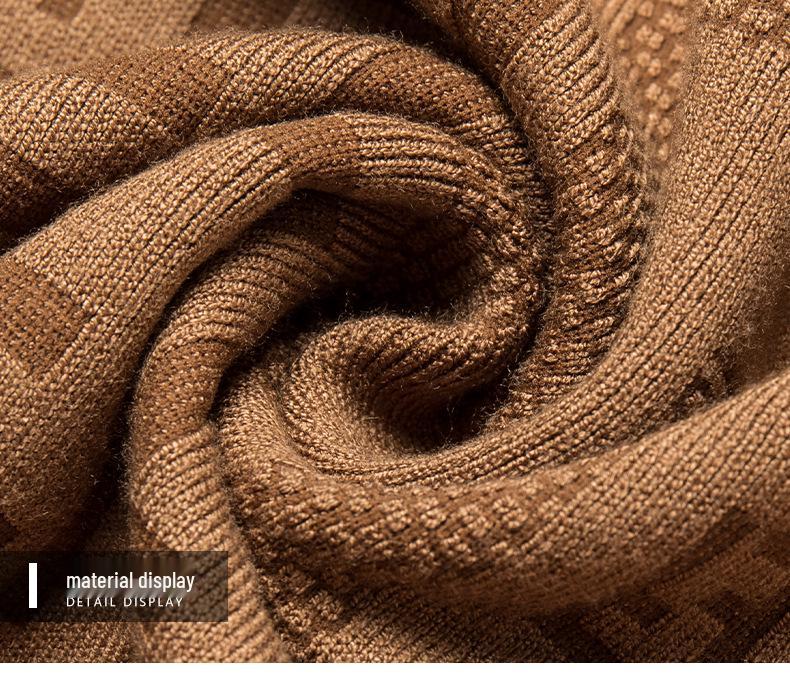 Men's Casual Light Jacquard Knitted Pullover Sweater - Long Sleeve, Round Neck (Autumn/Spring)