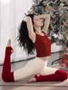 Women's Red Yoga Suit Set 2025: Stylish Long Sleeve Top for Pilates, Outdoor Wear, & New Year Celebrations.