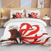 Neues Japan Tokyo Ghoul Bettwäscheset Kaneki Ken Anime Bettwäscheset Schwarz Weiß Bettbezugset Junge Heimtextil 3D Steppdecke Bettwäsche