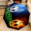1PC Soccer Ball Flames Water Automatic Umbrella - Suitable Travel Outdoor Portable Umbrella Birthday Gift Daily Essentials