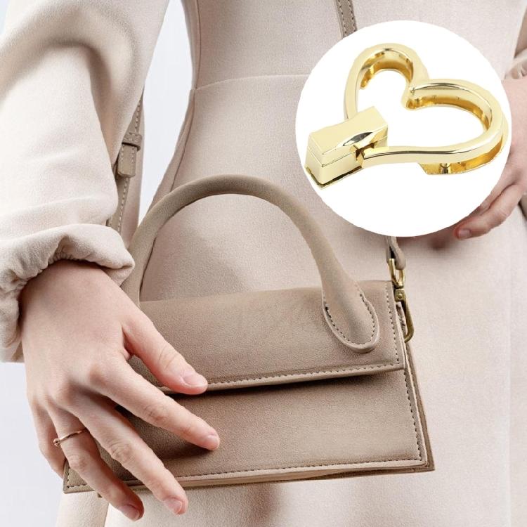 Bag Closure Purse Lock Clasps Heart Shape Bag Lock Clasp Metal Turn Lock Buckles Hardware Bag Accessories