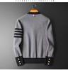 Men's Autumn Patchwork Cardigan Sweater - Loose, Handsome Hong Kong Style Knitted Coat