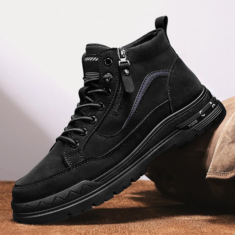 

Men s shoes autumn and winter 2024 side zipper Martin boots youth casual tooling shoes men s outdoor locomotive short boots men s 39