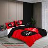 3-piece Set, Red and Black ME and YOU Letters Pattern Printed Bedding Set, for Bedroom, Hotels, Queen, King, Double Bed