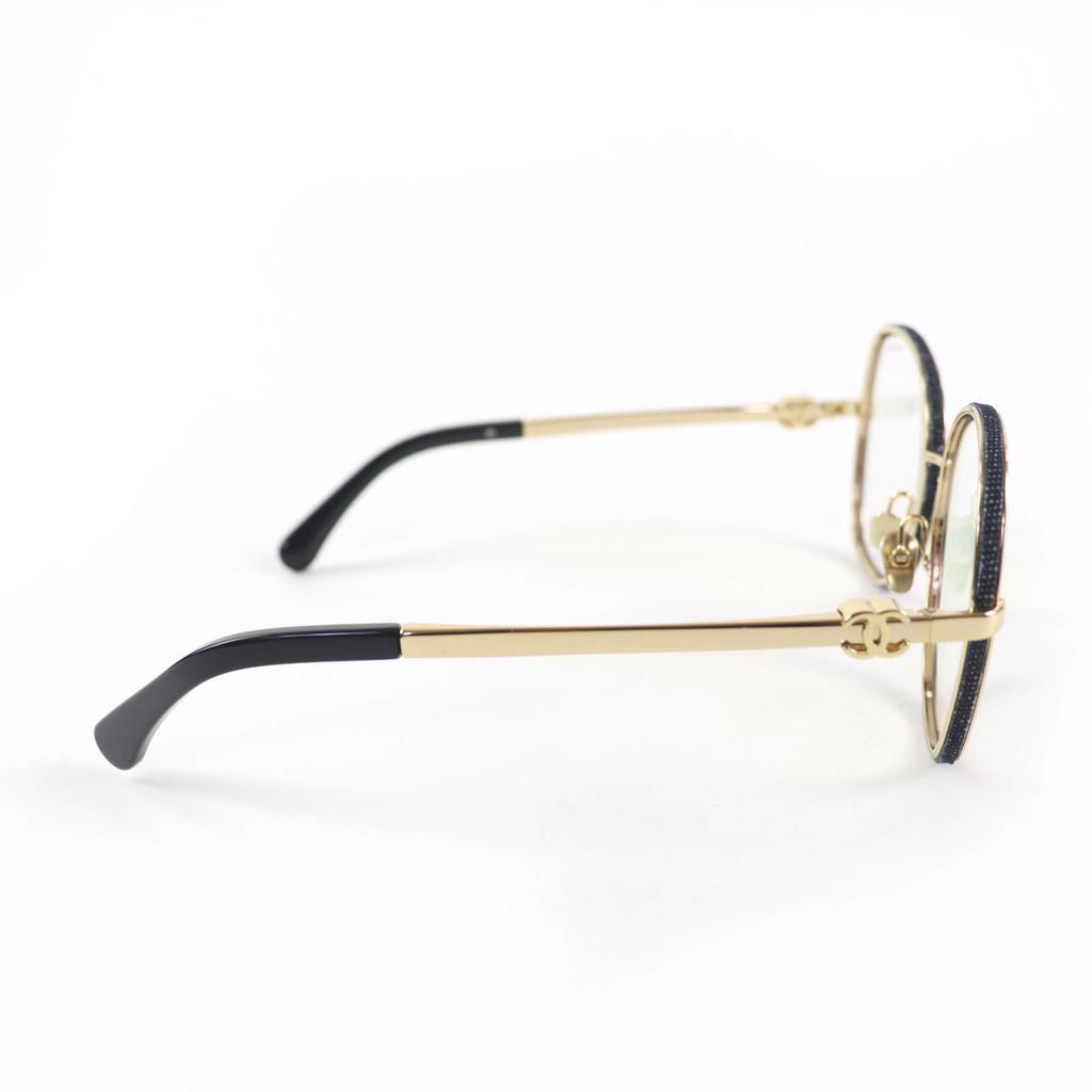 Gafas CHANEL Impecables Marca COCO Forma Redonda Denim dorado Mujer 2218-S Usado