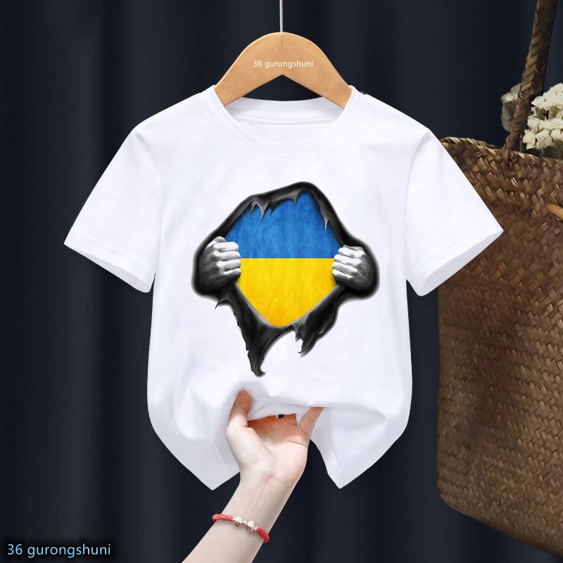 Black T Shirt Ukraine T Shirt Ukrainian Love T-Shirt Harajuku Kids Tshirt Tee Little Boys Girls Unisex Top Short Sleeve T-Shirts