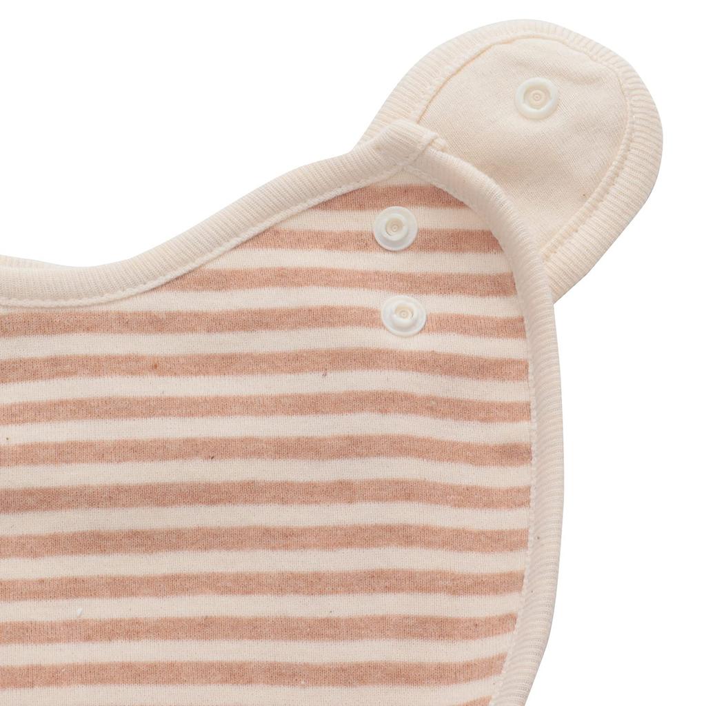Baby Organic Made In for Boys and Set of 2 Sizes 2 [fivebear] Bibs, Cotton, Japan, Girls, (Border Brown, 50-70, Bibs)