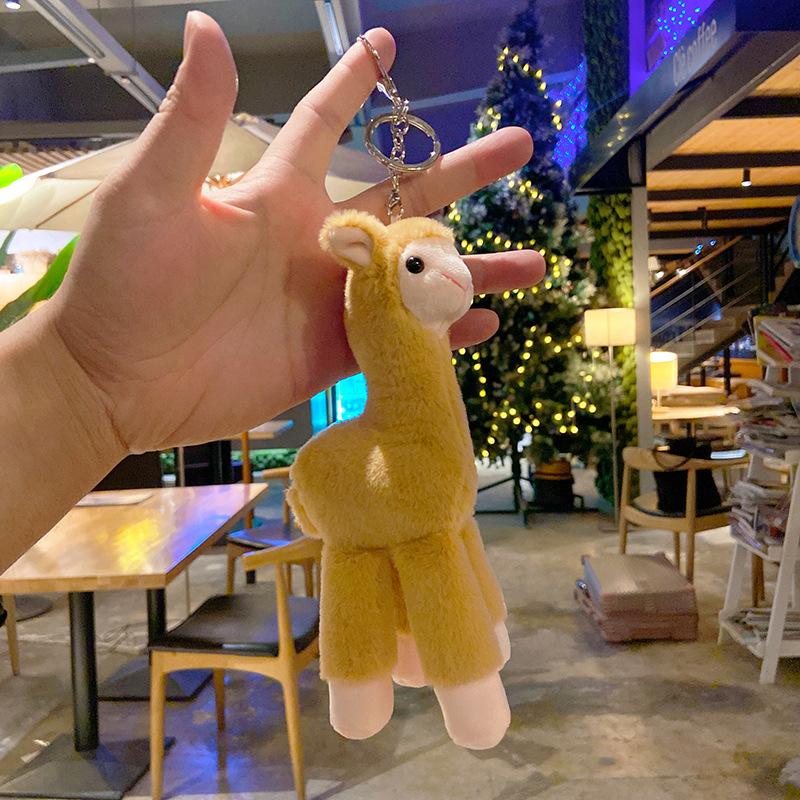 Plüsch Alpaka, Niedlicher Schlüsselanhänger, Schultaschenanhänger, Puppe, Taschenanhänger, Puppen-Schlüsselanhänger-Geschenk