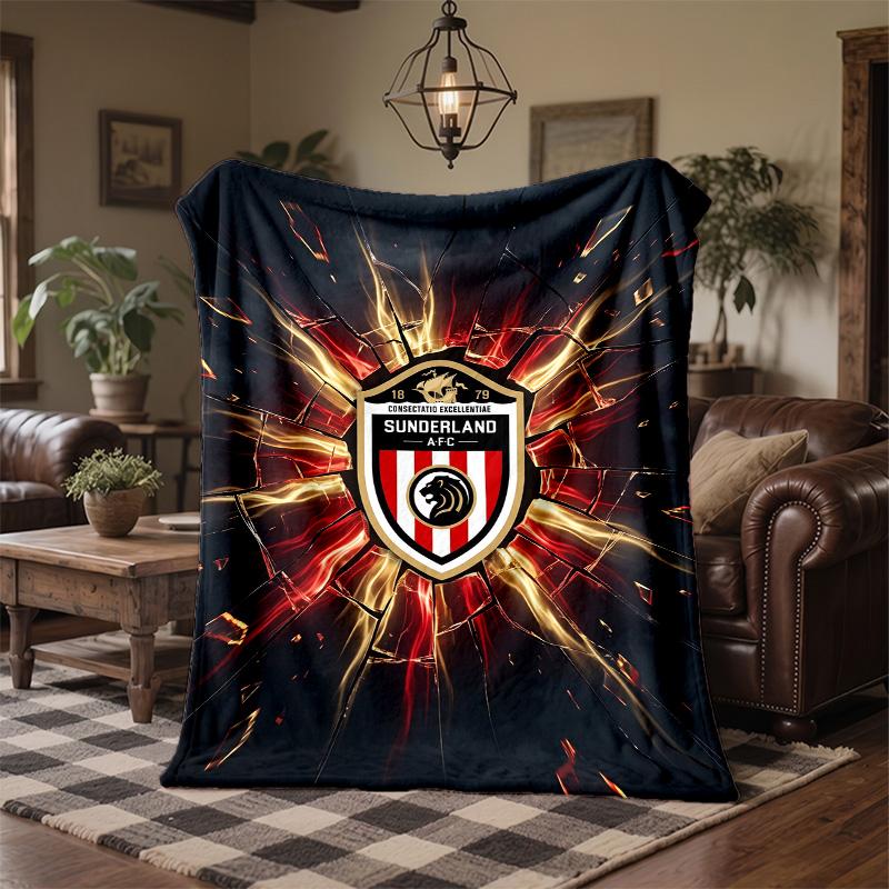 Sunderland Fußball Druck Flanell Decke Weich Warm Sofa Bett Überwurf für Zuhause Büro Schlafzimmer
