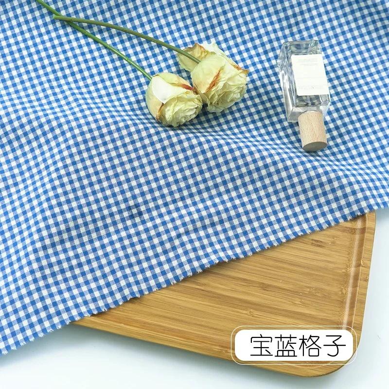 0.5m/1m/2m Pure Cotton Plaid Fabric For Tablecloths, Shirt, Women's Dresses,Home Decoration Dolls Handmade DIY Fabric TJ7400