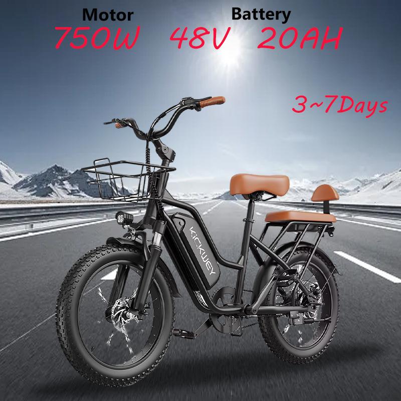2026 New LD20 Bicycle Electric Assist 750W 48V 20AH Lithium Battery Male and Female Adult City with Child Electric Bicycle