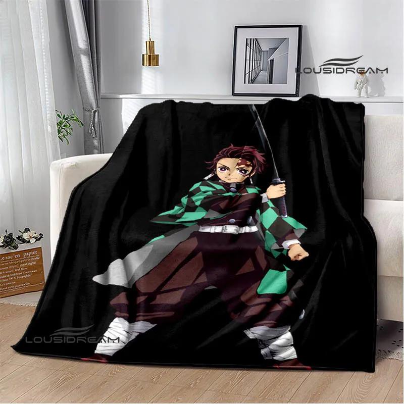 Demon Slayer s potiskem Dětská teplá deka Flanel Měkká a pohodlná deka na piknik Dárek k narozeninám