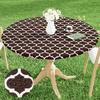 Homaxy New Round Tablecloth 1 PCS PEVA Material Wipeable Flannel Backed Vinyl Tablecloths Waterproof Elastic Fitted Table Covers