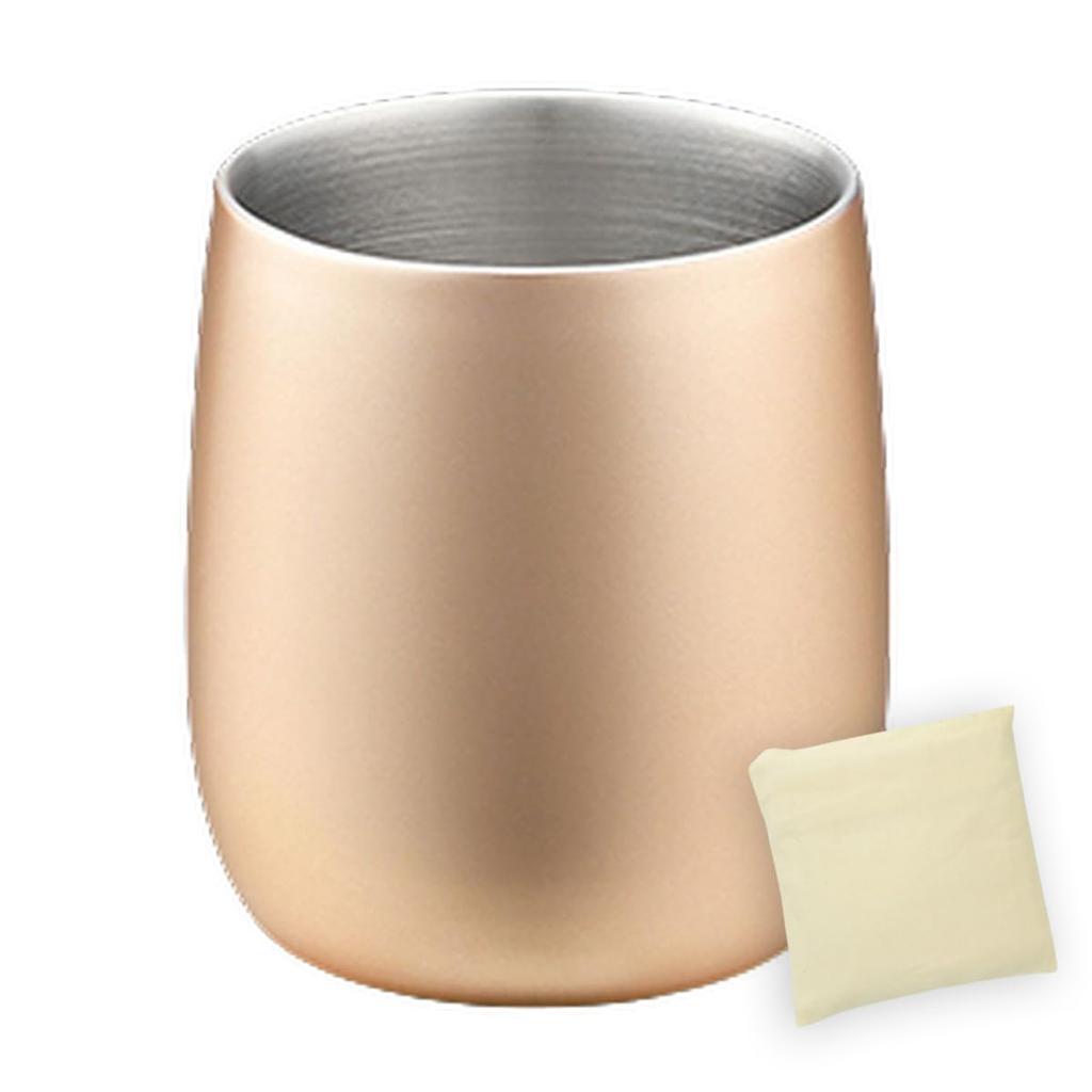 Tumbler Stainless Steel Double Wall Elegance Free Champagne Gold 250ml Made in Japan Eco Bag Made in J-kitchens 18/8 (Includes Vietnam)