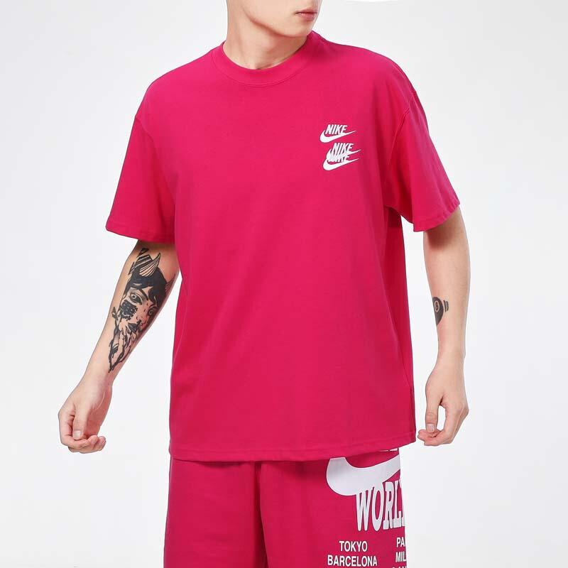 Nike NSW World Tour 2 Tee With Large Back Logo Men Tops Deep-Pink DA0990-615