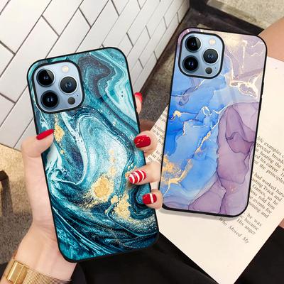 Art Marble Fashion Phone Case For Iphone 14 13 11 12 Pro Max Mini Xs Xr X 7 8 6s Plus Se 2022 Tempered Glass Cover Bumper Fundas