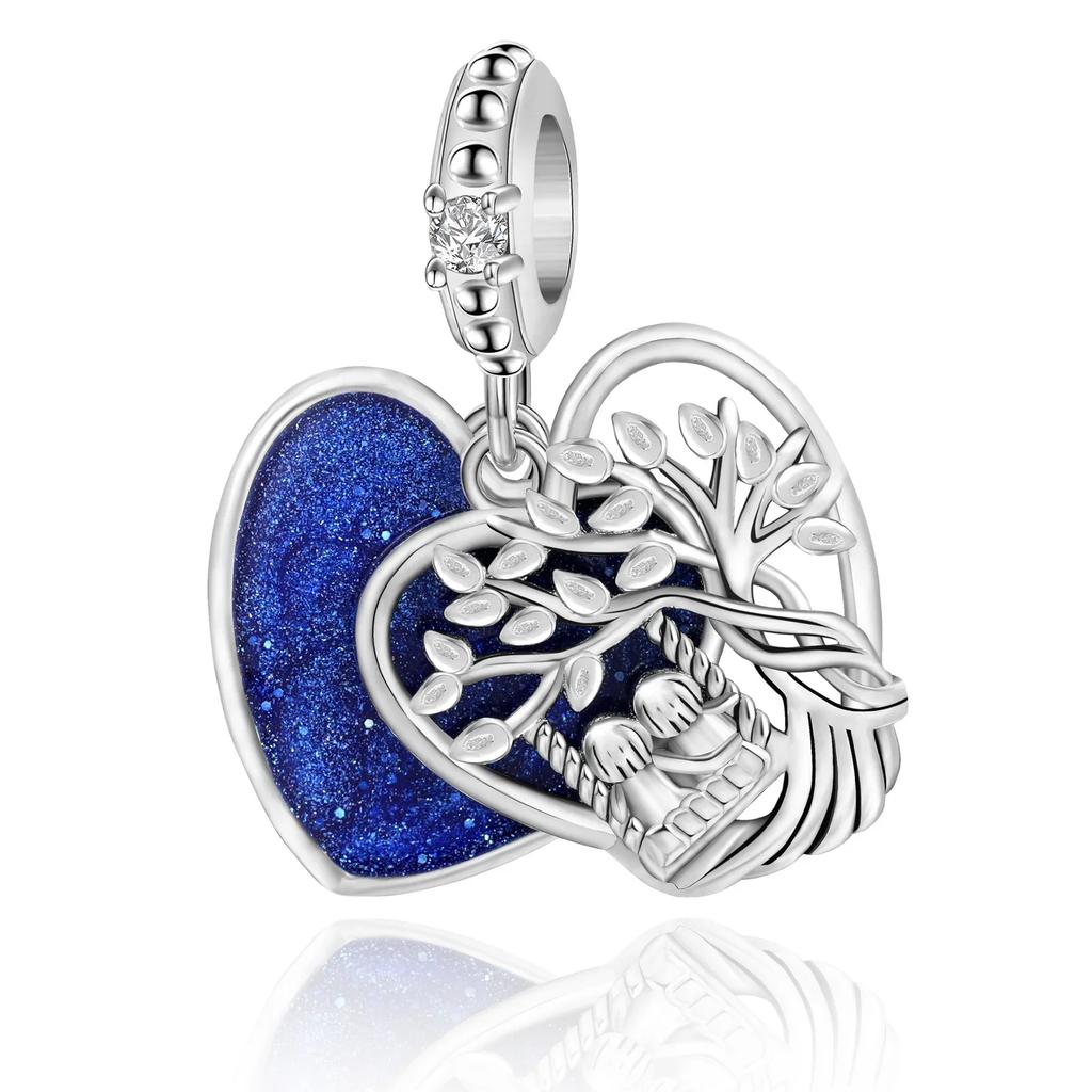 Original Copper Blue Charms Butterfly Flower Heart Fish Earrings Beads For Necklace Diy Bracelet Present Jewellery