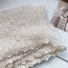 VREOVOR Vintage Hollow Lace Scarf Women's Shawl Silk Transparent White Gauze Embroidered Thin Cotton and Linen Spring and Autumn