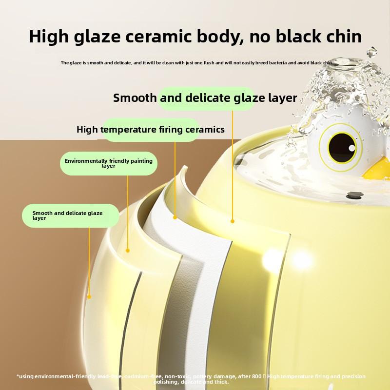 New Cat Funny Big-eyed Cute Ceramic Electric Water Dispenser Dog Drinking Bowl Circulation Automatic Pet Water Dispenser