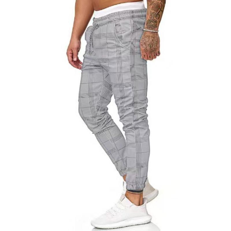 

Мужские хлопковые брюки с узором «ёлочка» XXL светло-серый