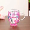 Dried Flower Double Walled Glass Mug 350ml Coffee Mug with Dry Flowers Decorative and Creative Flower Mug Double Wall Flower Cup