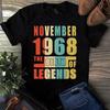 November 1968 The Birth Of Legends Vintage Unisex Men's and Women's T-shirts