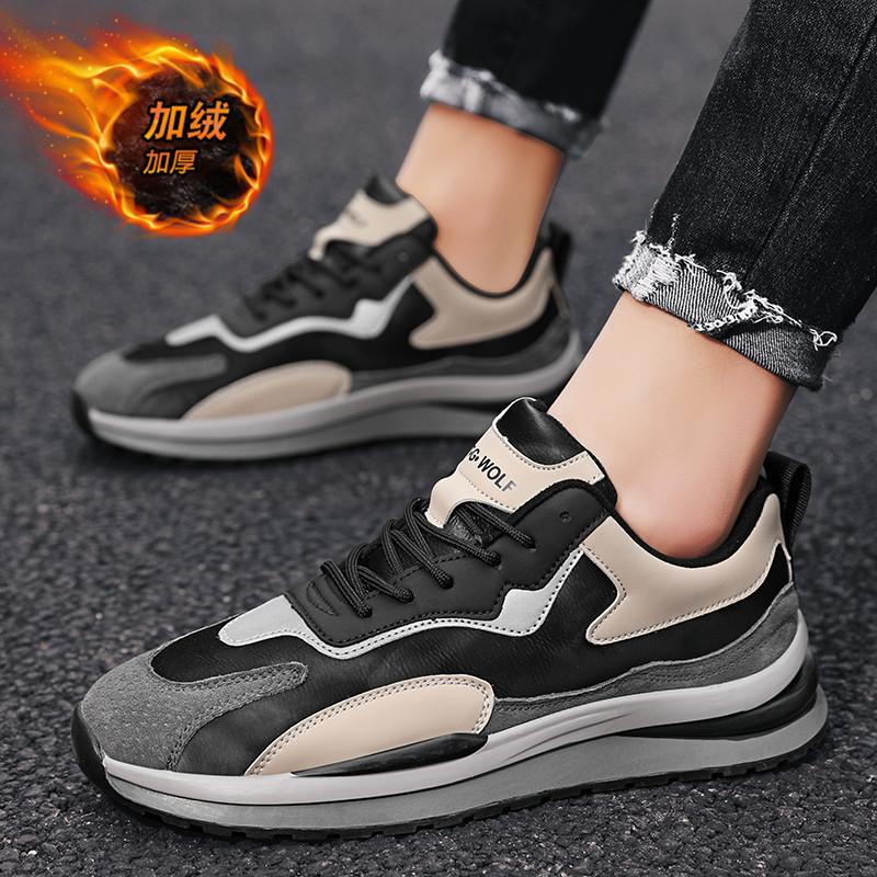 

Матовые повседневные мужские туфли весна теплые универсальные спортивные универсальные бархатные хлопковые туфли 44