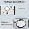 Modern Aluminum Vanity Mirror Dual-Sided 3X Magnifying Desktop Makeup Mirror Stand for Bathroom Black/Silver/Gold Beauty Mirror