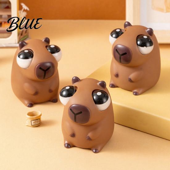 Elastic Squeeze Ball Popping Eye Capybara Toy Anxiety Stress Relief Sitting Pinch Sensory Soft Animal Fidget