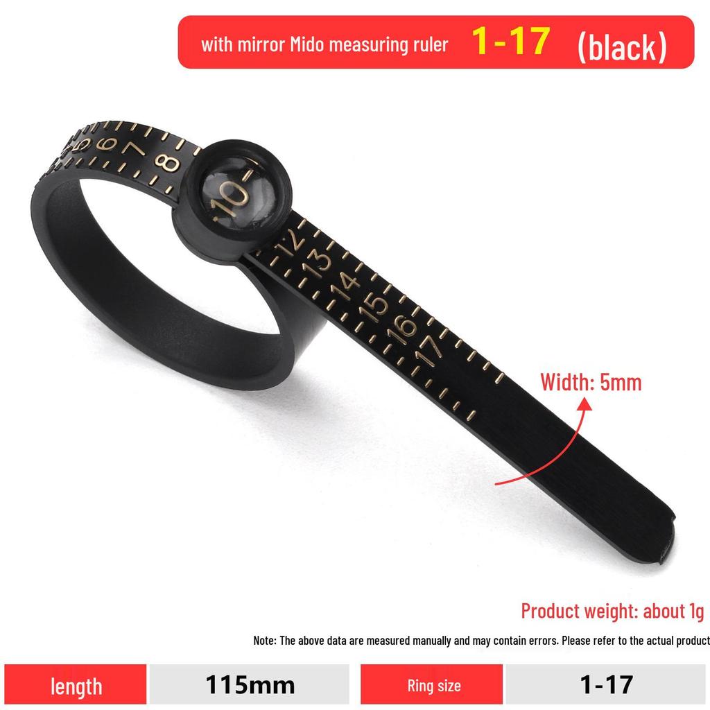 Ring Sizer Measuring Tape with Magnifying Glass for Finger Circumference