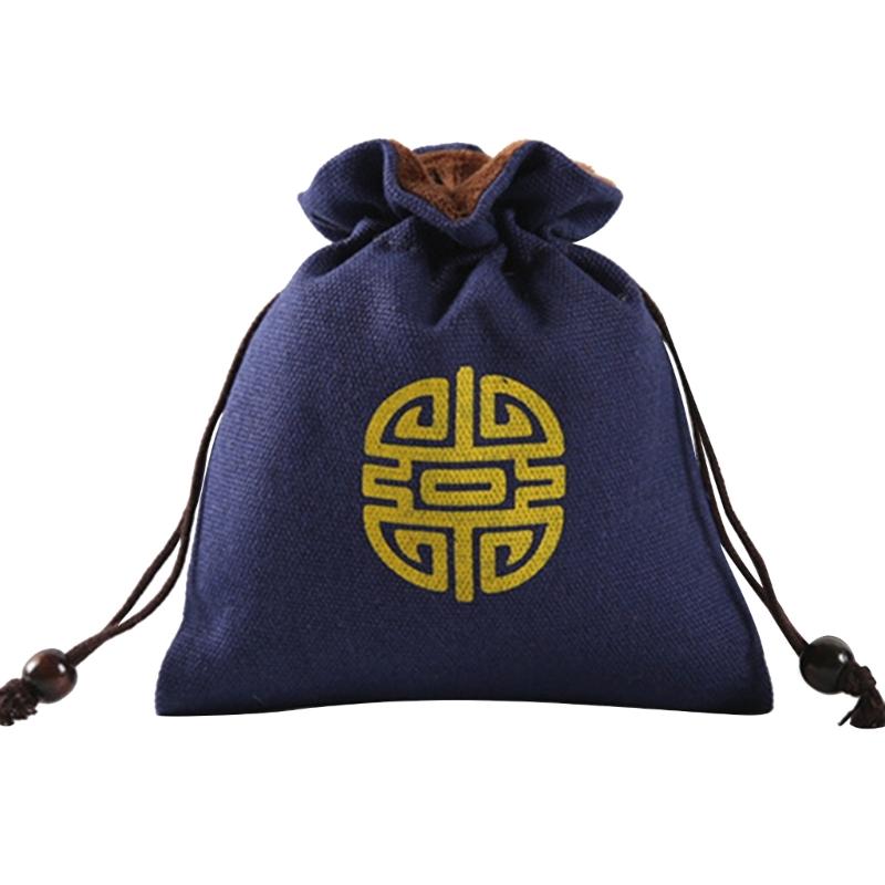 Mini Jewelry Dices Card Bag Printing Drawstring Pouch Bag Rune Divinations Tarot Bag Cotton Cloth Game Cards Stored Bag синий