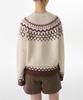 MUSINSA STANDARD MULHER Tricô Fair Isle Relaxado Feminino [Bege Creme]