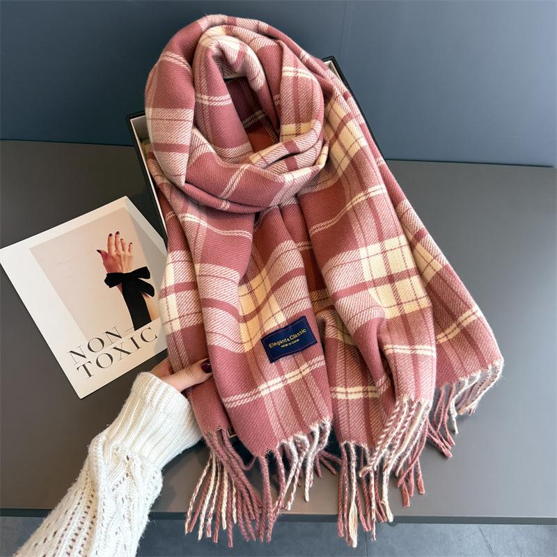 Autumn And Winter Retro Atmosphere Warm Scarf Women'S Shawl Versatile Commuter Fringed Fine Sand Imitation Cashmere Scarf