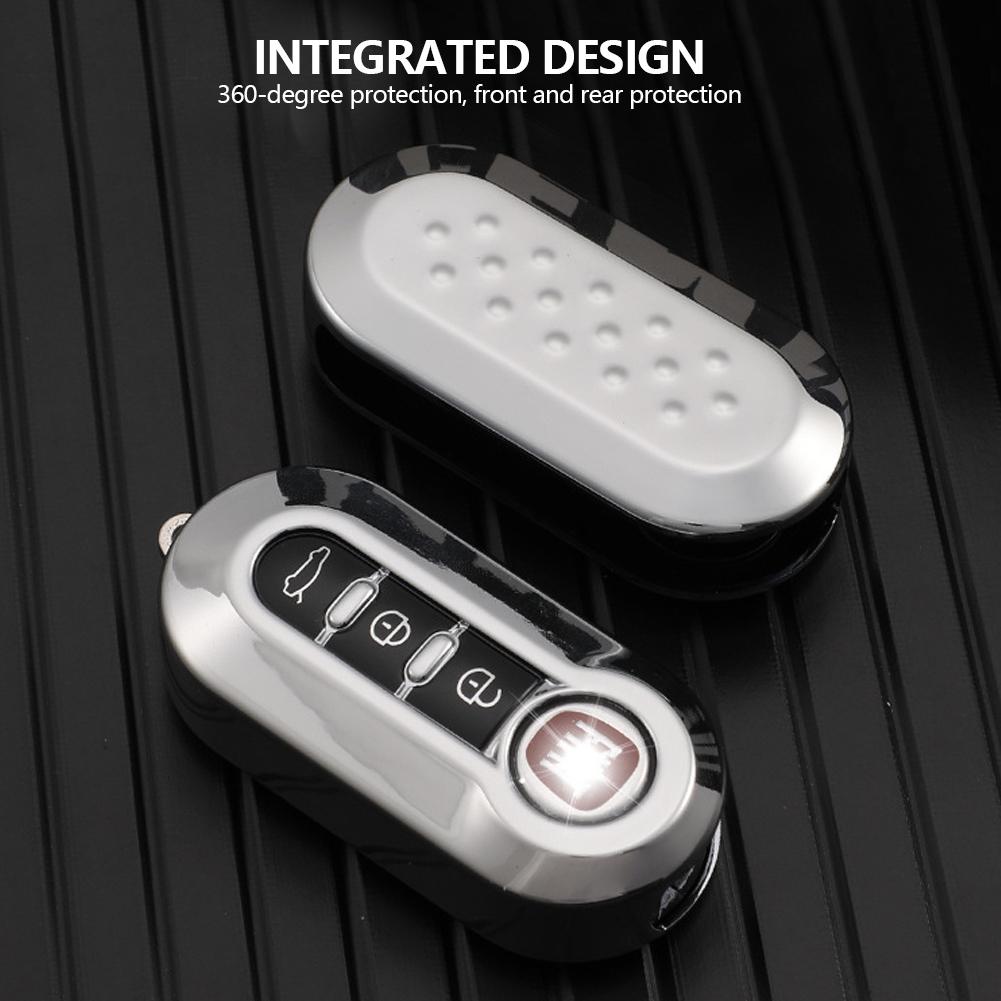 Car Flip Key Case Cover TPU Auto Key Shell Fob 3 Buttons for Fiat Ducato 500 500L Panda Grande Punto Lancia Musa Accessories