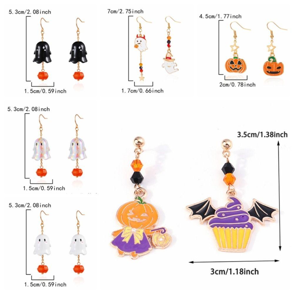 Trick or Treat Pumpkin Ear Studs Zinc Zinc Alloy Ghost Dangle Earrings Halloween Earrings  All Saints' Day