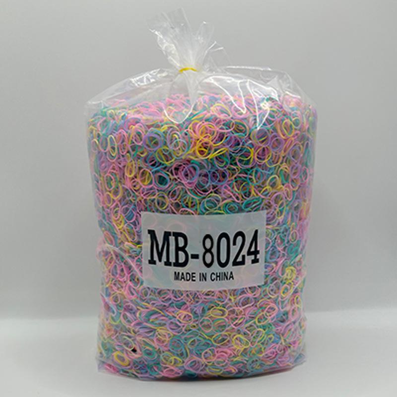 8024 Colorful Children's Hair Ties – Small High-Elastic Rubber Bands, One Pound Pack